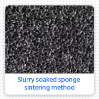 Slurry soaked sponge sintering method